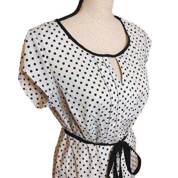 Two Hearts Maternity Size Small Maternity Short Dress Polka Dot White Black Tuni - Picture 1 of 14